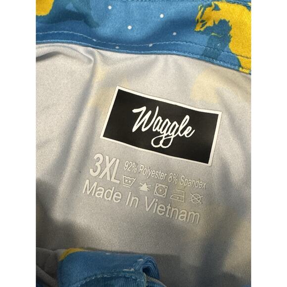 Waggle Men's Blue 3XL Golf Polo Shirt You're Golden Bears AOP Short Sleeve - Picture 3 of 5